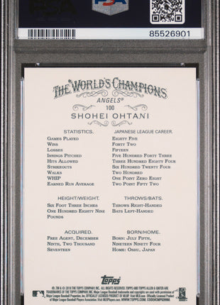 Shohei Ohtani PSA 10 2018 Topps Allen & Ginter #100