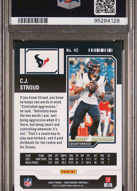 CJ Stroud PSA 9 2023 Panini Contenders #40