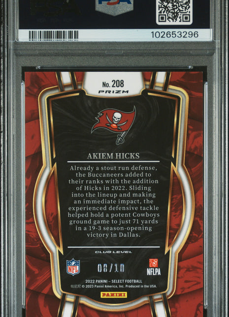 Akiem Hicks PSA 9 2022 Panini Select #208 Gold Disco Prizm