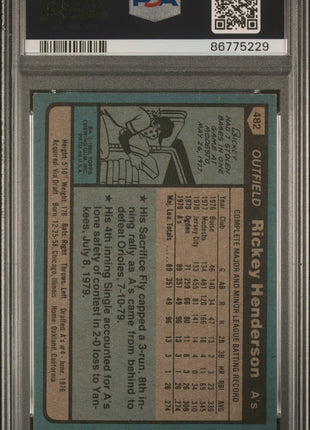 Rickey Henderson PSA 7 1980 Topps #482