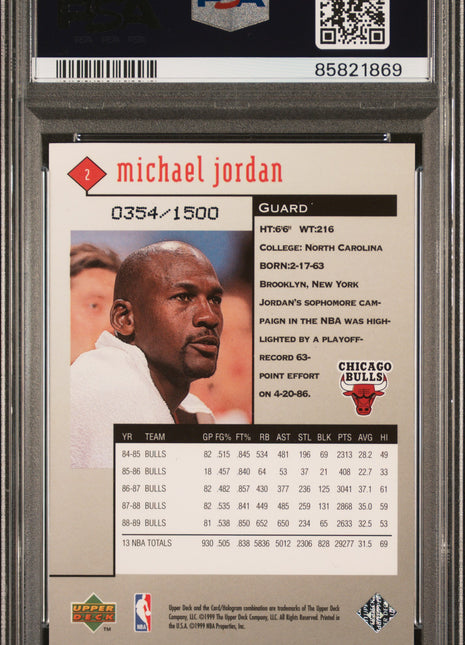 Michael Jordan PSA 8 1998 Upper Deck Black Diamond #2 Triple