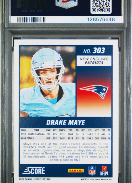 Drake Maye PSA 10 2024 Panini Score #303 Stars 110/399