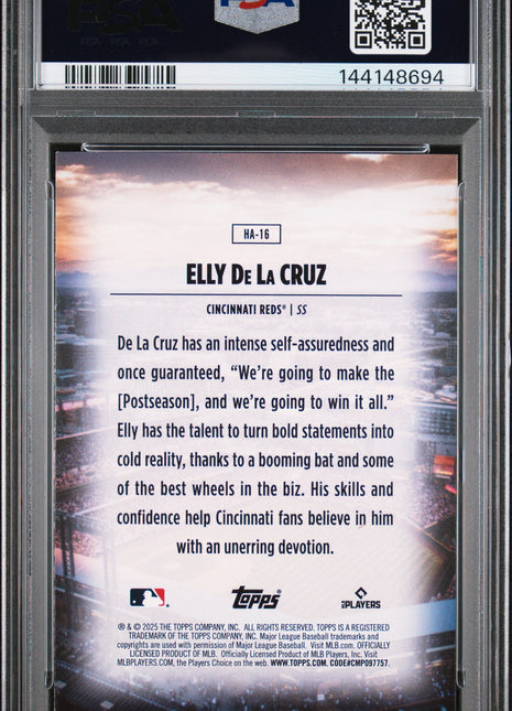 Elly De La Cruz PSA 9 2025 Topps Home Field Advantage #HA16
