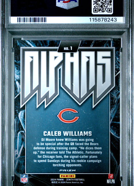 Caleb Williams PSA 10 2024 Panini Zenith Alphas #1