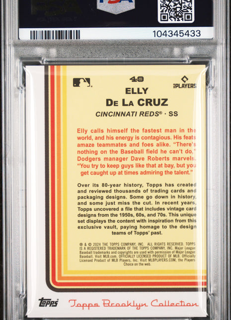 Elly De La Cruz PSA 10 2024 Topps Brooklyn Collection #49 Red 5/5