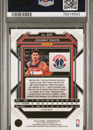 Johnny Davis PSA 10 2022 Panini Prizm #231 Silver