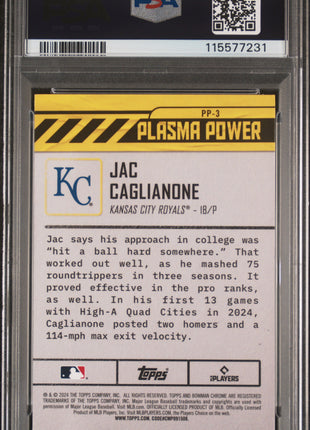 Jac Caglianone PSA 10 2024 Bowman Draft Plasma Power #PP3