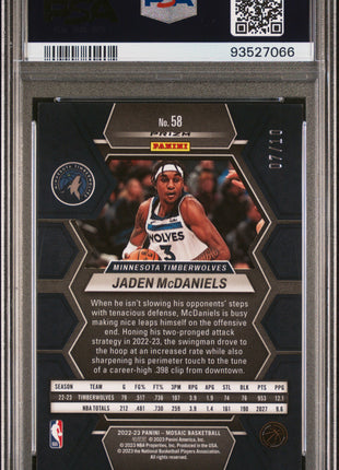 Jaden Mcdaniels PSA 9 2022 Panini Mosaic #58 Gold Wave