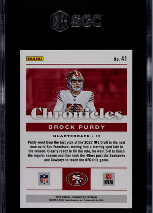 Brock Purdy SGC 10 2022 Panini Chronicles #41