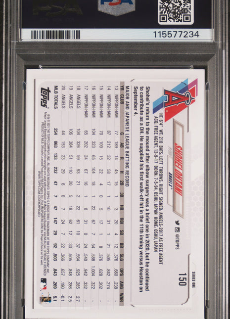 Shohei Ohtani PSA 10 2021 Topps #150 Gold Foil