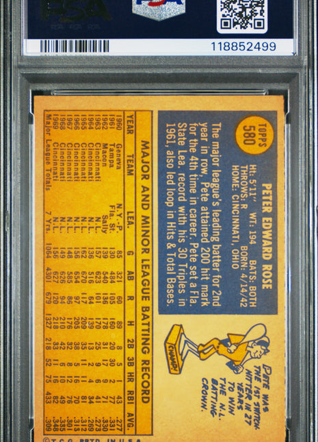Pete Rose PSA 6 1970 Topps #580