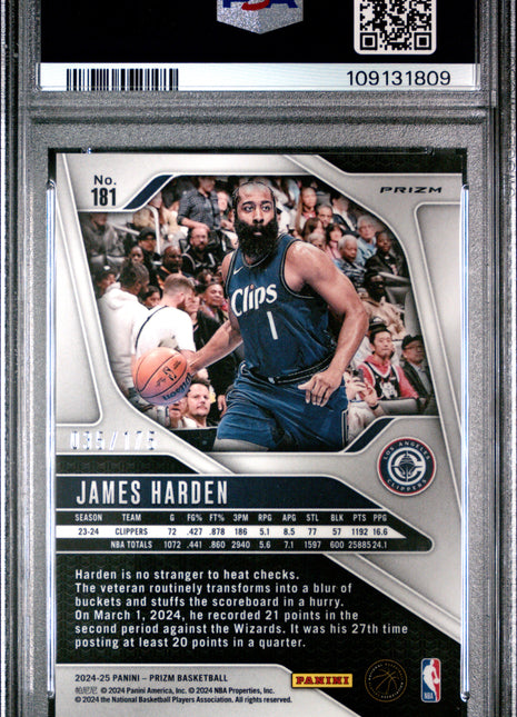 James Harden PSA 10 2024 Panini Prizm #181 White