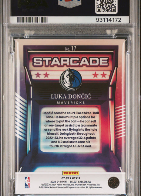 Luka Doncic PSA 10 2023 Panini Select Starcade #17