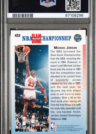 PSA 10 1992 Upper Deck Michael Jordan #453 Correct, Champ. In 87 & 88