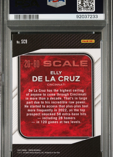 Elly De La Cruz PSA 9 2023 Panini Prizm 20-80 Scale #SC9