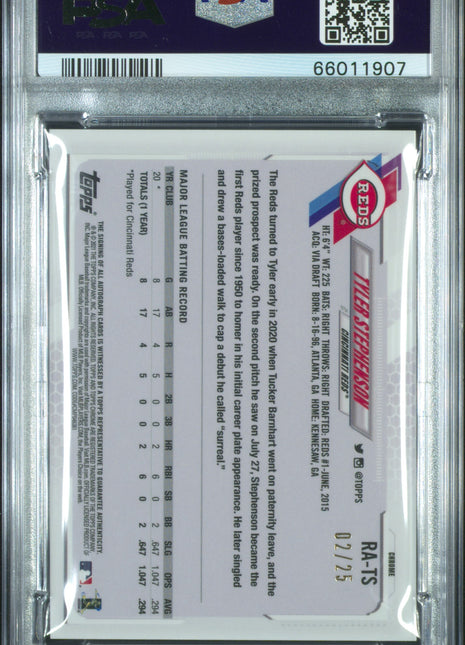 Tyler Stephenson PSA 9 2021 Topps Chrome Rookie Auto #RATS Orange Refractor