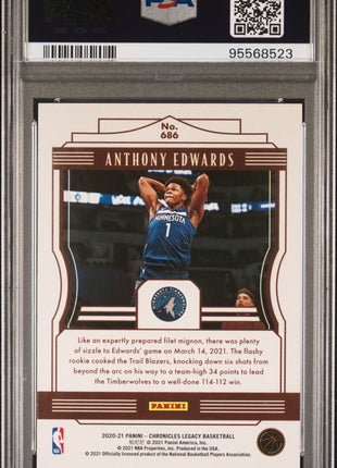 Anthony Edwards PSA 10 2020 Panini Chronicles #686