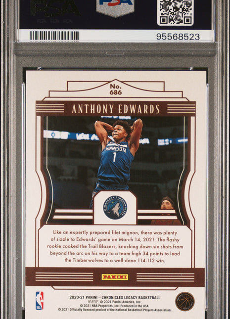 Anthony Edwards PSA 10 2020 Panini Chronicles #686
