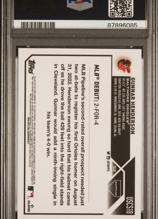 Gunnar Henderson PSA 10 2023 Topps Chrome Update Sapphire Edition #18 Orange