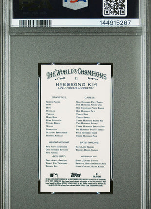 Hyeseong Kim PSA 10 2025 Topps Allen & Ginter #71 Chrome Mini Gold Refractor 20/40