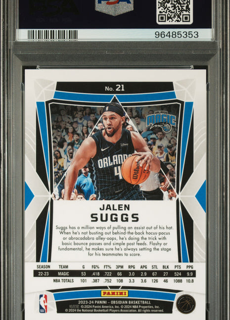 Jalen Suggs PSA 9 2023 Panini Obsidian #21
