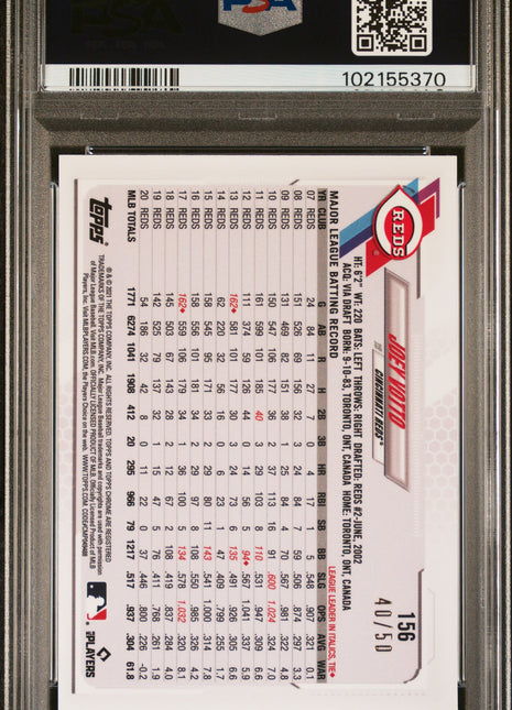 Joey Votto PSA 9 2021 Topps Chrome Ben Baller #156 Gold Refractor