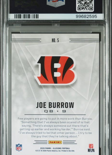 Joe Burrow PSA 9 2020 Panini Illusions #5 Trophy Collection Bronze