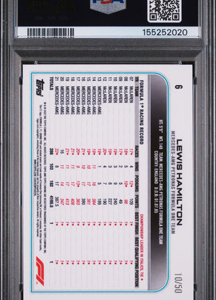 Lewis Hamilton PSA 9 2022 Topps Chrome Formula 1 #6 Gold Refractor