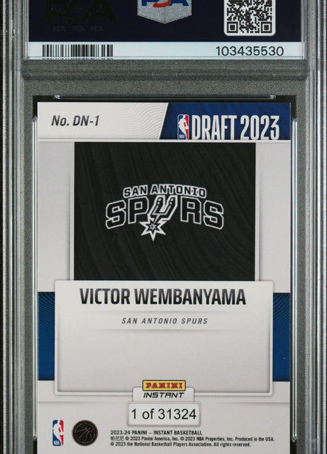 Victor Wembanyama PSA 10 2023 Panini Instant Draft Night #DN1