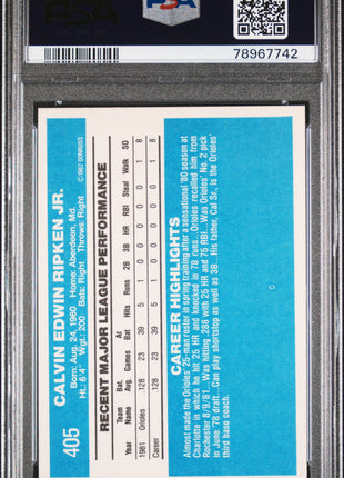 Cal Ripken JR. PSA 8 1982 Donruss #405