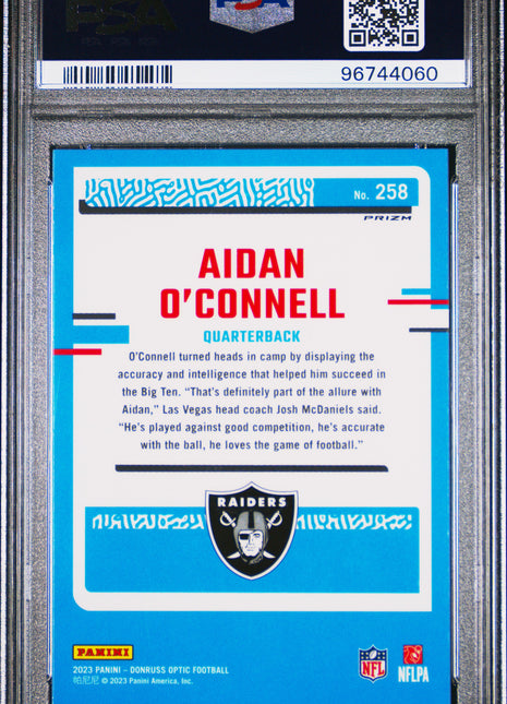 Aidan O'connell PSA 10 2023 Panini Donruss Optic #258 Holo