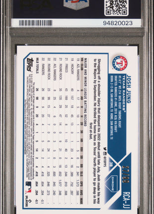 Josh Jung PSA 10 2023 Topps Chrome Logofractor Refractor Autograph #RCAJJ Green