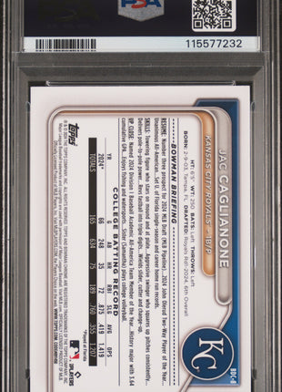 Jac Caglianone PSA 9 2024 Bowman Draft #BDC8 Chrome
