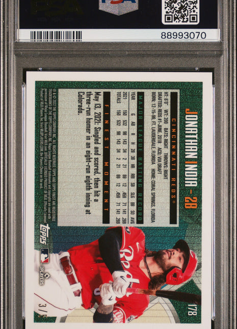 Jonathan India PSA 10 2022 Topps Finest Flashbacks #178 Red Refractor