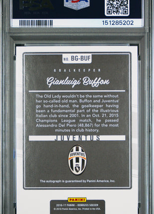 Gianluigi Buffon PSA 10 2016 Panini Donruss The Beautiful Game Autograph #BUF Autograph
