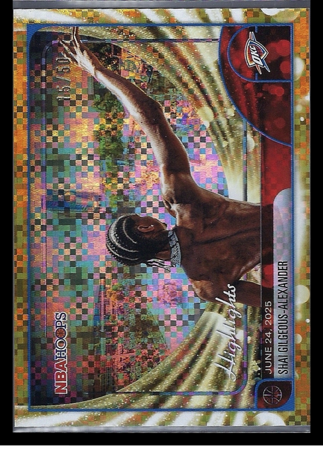 Shai Gilgeous-Alexander 2026 Topps NBA Hoops #268 Oklahoma City Thunder Gold Checkerboard 15/60