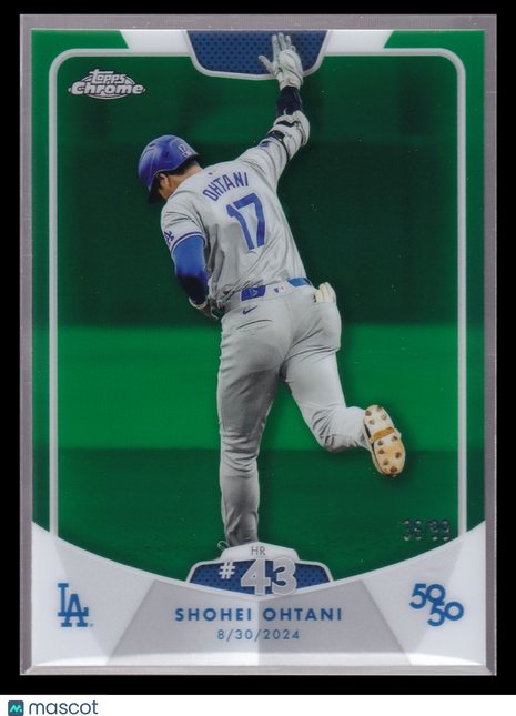 Shohei Ohtani 2024 Topps Chrome 50/50 #86 Dodgers Green Refractor /99 Home Run