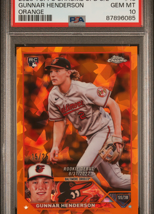 Gunnar Henderson PSA 10 2023 Topps Chrome Update Sapphire Edition #18 Orange