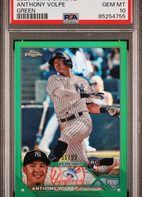 PSA 10 2023 Topps Chrome Anthony Volpe #4 Green Refractor