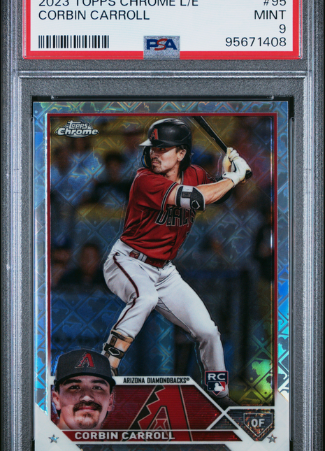 Corbin Carroll PSA 9 2023 Topps Chrome Logofractor Edition #95