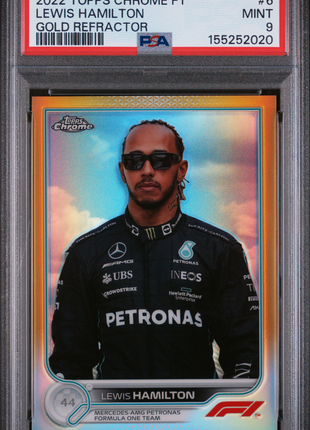 Lewis Hamilton PSA 9 2022 Topps Chrome Formula 1 #6 Gold Refractor