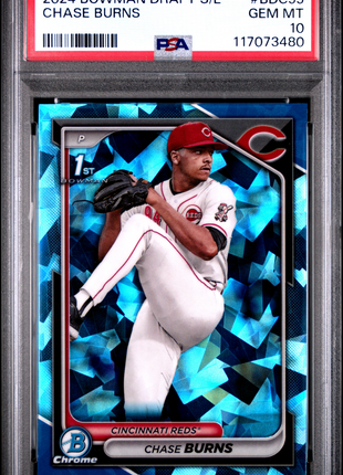 Chase Burns PSA 10 2024 Bowman Draft Sapphire Edition #BDC55