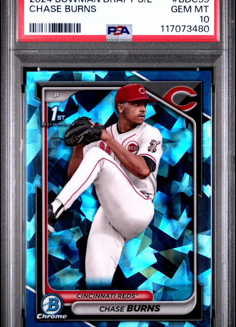 Chase Burns PSA 10 2024 Bowman Draft Sapphire Edition #BDC55