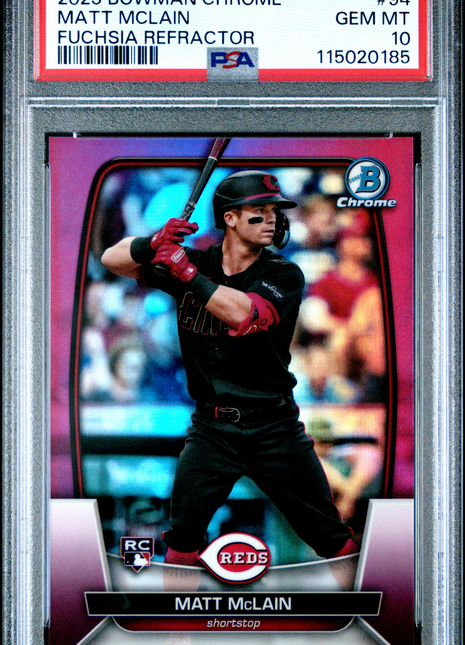 Matt Mclain PSA 10 2023 Bowman Chrome #94 Fuchsia Refractor