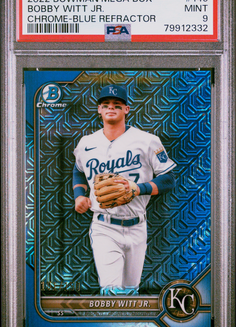 Bobby Witt JR. PSA 9 2022 Bowman Mega Box Chrome #146 Blue Refractor