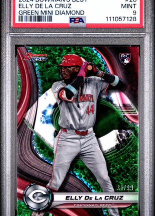 Elly De La Cruz PSA 9 2024 Bowman's Best #20 Green Mini Diamond 31/99