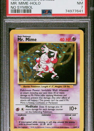 Pokemon Jungle MR. Mime 1999 #6 No Symbol PSA 7