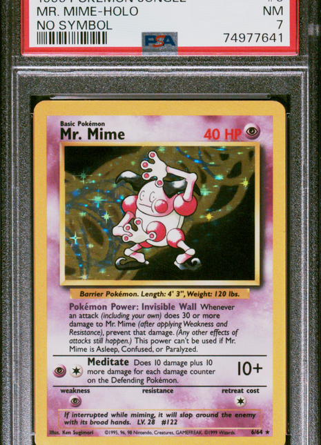 Pokemon Jungle MR. Mime 1999 #6 No Symbol PSA 7