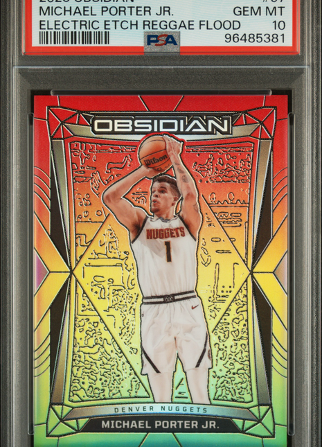 Michael Porter JR. PSA 10 2023 Panini Obsidian #97 Electric Etch Reggae Flood