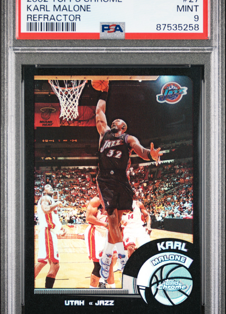 Karl Malone PSA 9 2002 Topps Chrome #27 Refractor